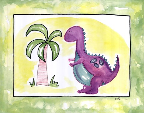 Framed Lil Purple Dino Print