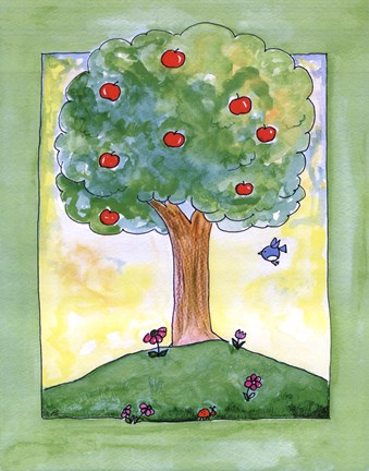 Framed Apple Tree Hill Print