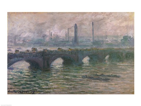 Framed Waterloo Bridge, 1901 Print