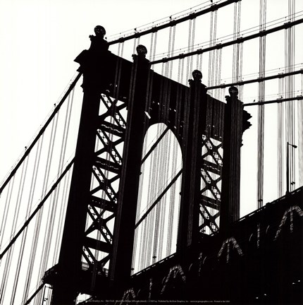 Framed Manhattan Bridge Silhouette (detail) Print