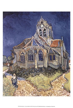 Framed Church at Auvers Print