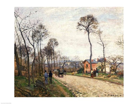 Framed Road from Louveciennes, 1870 Print