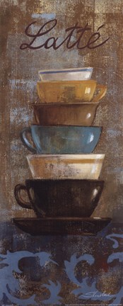 Framed Antique Coffee Cups II Print