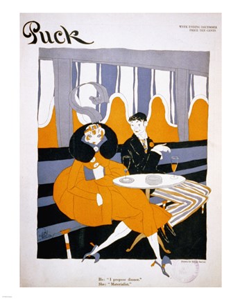 Framed I Propose Dinner Puck Magazine Cover 1916 Dec 9 Print