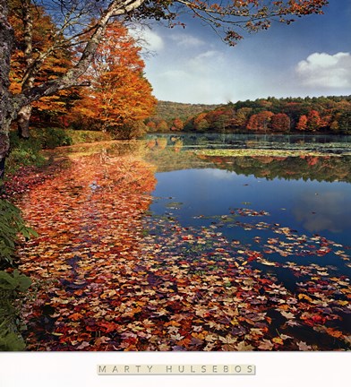 Framed Bass Lake in Autumn II Print