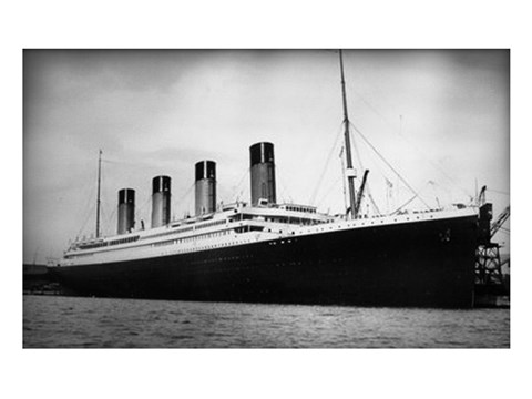 Framed Titanic - B&amp;W photo Print