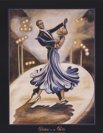 Framed Dancers I (Blue) Print