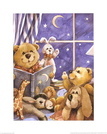 Framed Teddy Bear Storytime Print