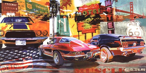 Framed Muscle Cars Print