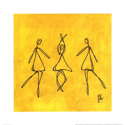 Framed Joy - Yellow Dancers Print