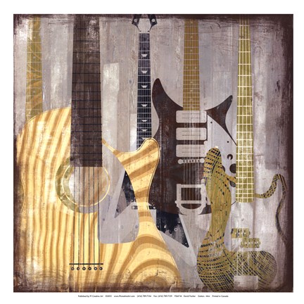 Framed Guitars Print
