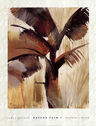 Framed Kamyl Bullaudy - Havana Palm I Size 25x19 Print