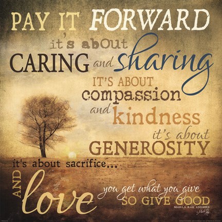 Framed Meaning of Pay It Forward Print