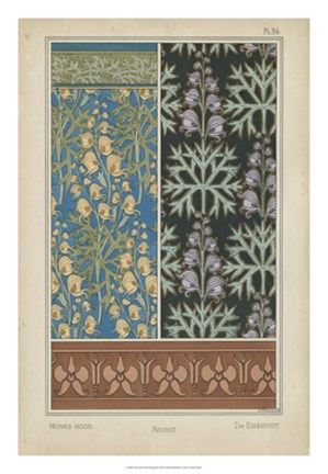 Framed Nouveau Floral Design III Print