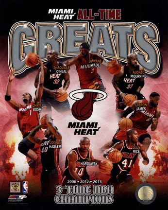Framed Miami Heat All Time Greats Composite Print