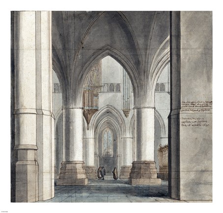 Framed Choir and North Ambulatory of the Church of Saint Bavo Print