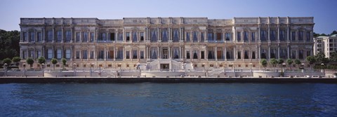 Framed Facade of a palace at the waterfront, Ciragan Palace Hotel Kempinski, Bosphorus, Istanbul, Turkey Print