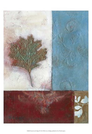 Framed Painterly Leaf Collage II Print