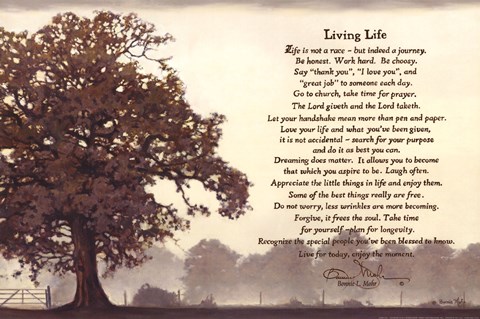 Framed Living Life Sepia Tree Print