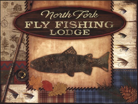 Framed Fly Fishing Lodge Print
