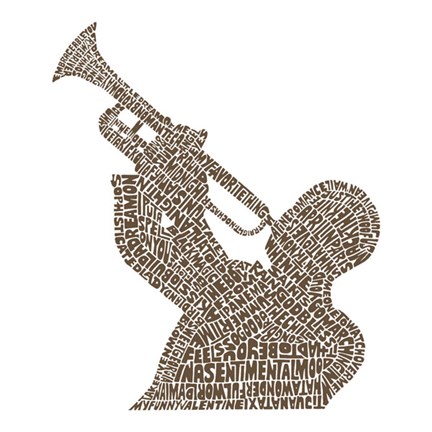 Framed Trumpet Player (Greatest Jazz Tunes) Print