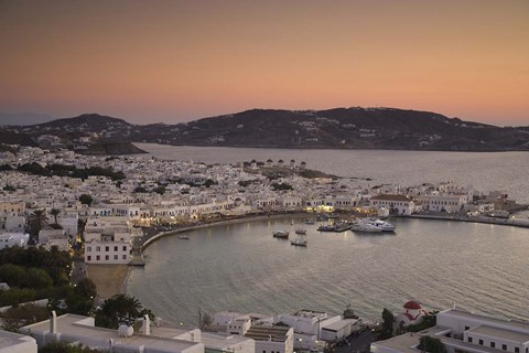 Framed Just After Sunset, Hora, Mykonos, Greece Print