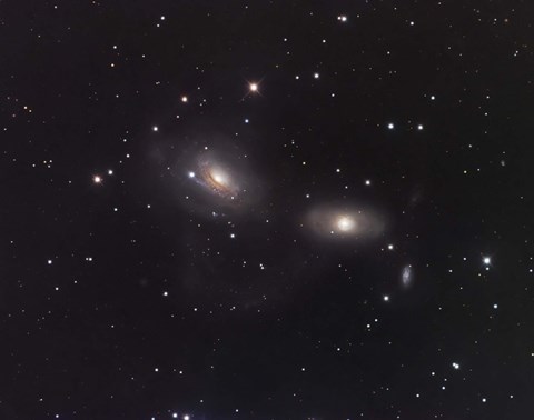 Framed Galaxies NGC 3166 and NGC 3169 in the Constellation Sextans Print