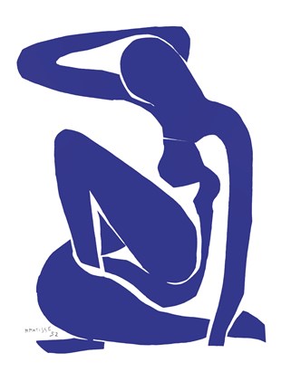 Framed Blue Nude I Print
