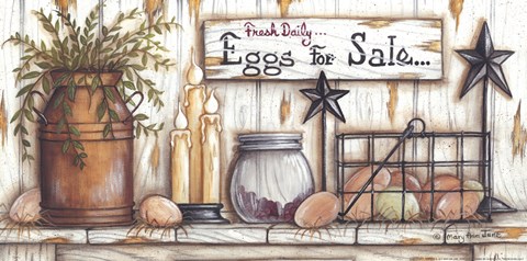 Framed Eggs For Sale Print