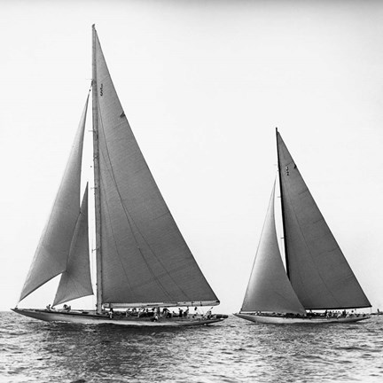 Framed Sailboats in the America&#39;s Cup, 1934 (Detail) Print