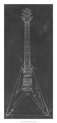 Framed Electric Guitar Blueprint I Print