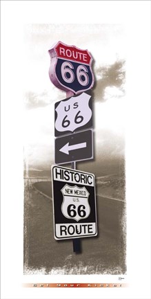 Framed Signs of Route 66 I Print