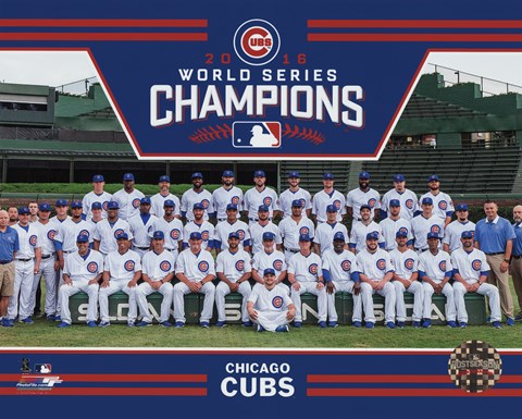 Framed Chicago Cubs 2016 World Series Champions Team Sit Down Print