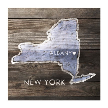 Framed New York Rustic  Map Print