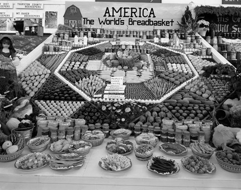 Framed 1950s Farm Produce And Other Food At State Fair Print
