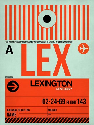 Framed LEX Lexington Luggage Tag I Print