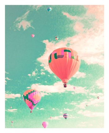 Framed Colorful Hot Air Balloons Print