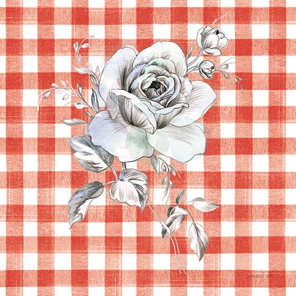 Framed Sketchbook Garden IX Red Checker Print
