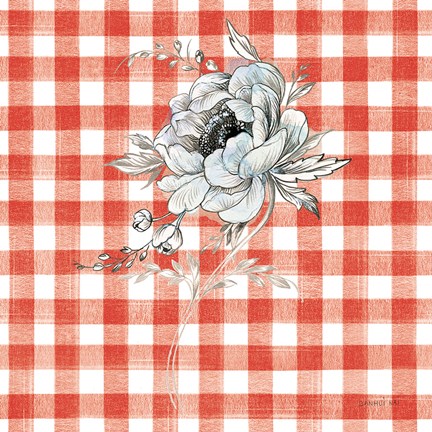 Framed Sketchbook Garden VIII Red Checker Print