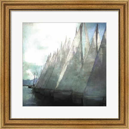 Framed Sailboat Marina I Print