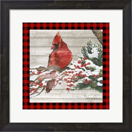 Framed Winter Red Bird III Print
