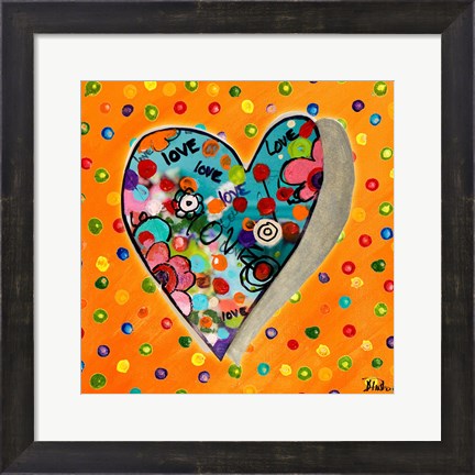 Framed Neon Hearts of Love IV Print