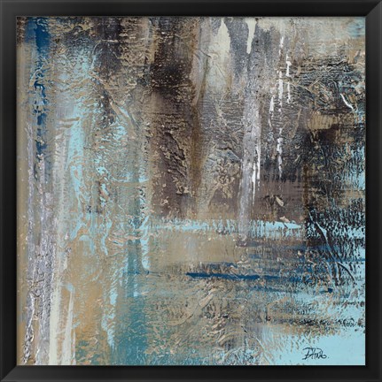 Framed Abstract on Teal Print