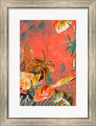 Framed Orange Palm Selva II Print