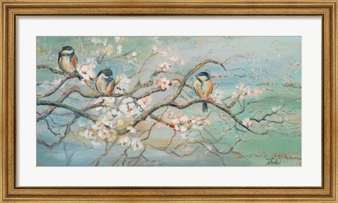 Framed Spring Branch with Birds Print
