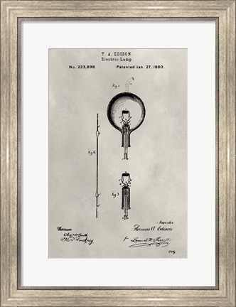 Framed Patent--Light Bulb Print