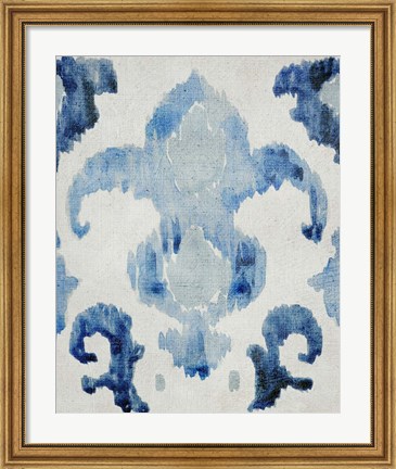 Framed Sapphire Ikat II Print