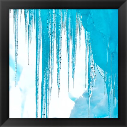 Framed Antarctica Close-Up Of An Iceberg With Icicles Print