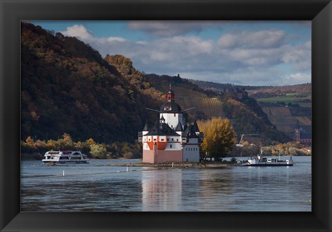 Framed Germany, Pfalzgrafenstein Castle, 14th Centurycastle On The Rhein River Print