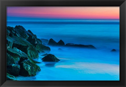 Framed Cape May In Aqua, New Jersey Print